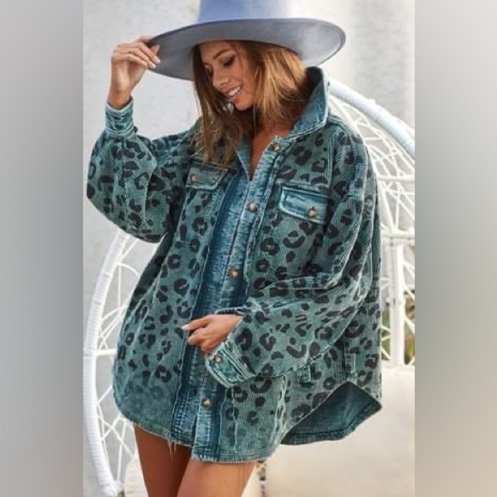 Leopard Corduroy Jacket